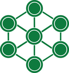 Poster - Green geometric network design depicting connectivity with transparent background