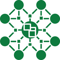 Poster - Green neural network illustration representing ai artificial intelligence and technology