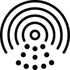 Aufkleber - Silhouette design depicting sensor with radiating waves for ai intelligence applications