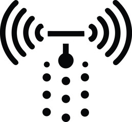 Aufkleber - Abstract silhouette of a connected sensor with radiating waves design