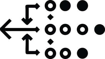 Aufkleber - Abstract data flow design with arrow like patterns illustrating ai and neural learning