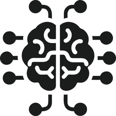 Poster - Stylized ai brain silhouette design representing artificial intelligence