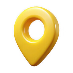 Poster - 3d yellow location pin icon isolated on transparent background