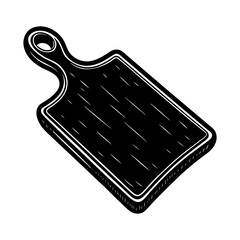 Poster - Isolated black cutting board vector illustration for kitchenware and culinary design needs and artwork