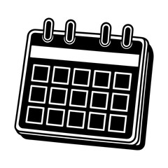 Poster - Download black and white calendar icon vector illustration for appointment schedule and event planning