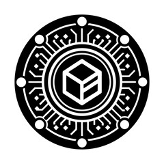 Poster - Abstract technology cube vector illustration, digital network, blockchain, ai, data science icon