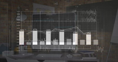Poster - On chart overlay appearing, bars animating upward and line graph drawing visualizing data trends