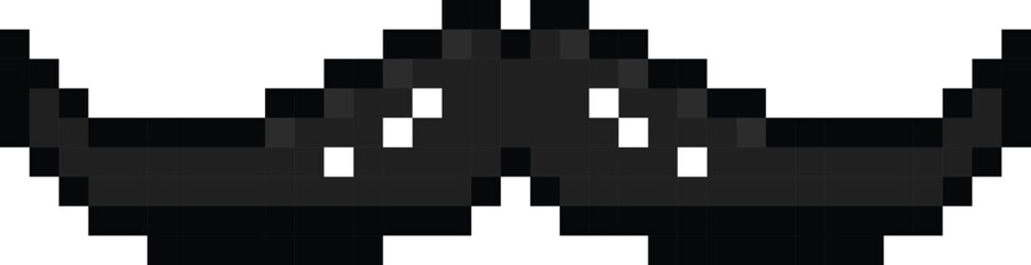 Aufkleber - Pixel art stylish moustache facial clipart