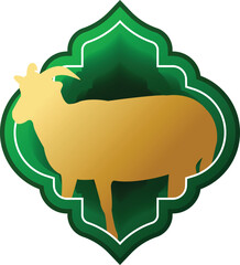 Aufkleber - Eid al adha gradient icon infographic with gold goat shape design