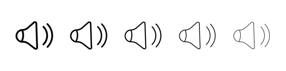 Naklejka na meble Speaker icon isolated vector on white background set