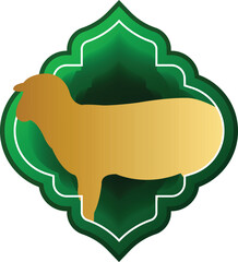 Aufkleber - Eid al adha gradient icon infographic with gold sheep shape design