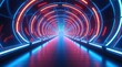 © Duplex  - Futuristic Tunnel with Glowing Neon Lights and Dynamic Perspective for Sci-Fi Theme, AI Generated