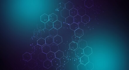 Abstract Hexagon Network Futuristic Technology Background