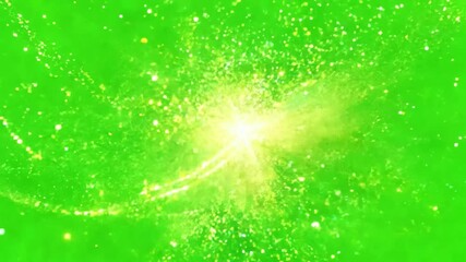 Poster - Green Sparkle Explosion: A burst of vibrant green sparkles explodes across the frame, creating a dynamic and festive visual effect, radiating energy and excitement.