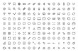 © iiierlok_xolms - User Interface ui, ux web icons in line style. User, profile, message, mobile app, document file, social media, button, home, chat, arrow, collection. Vector illustration.