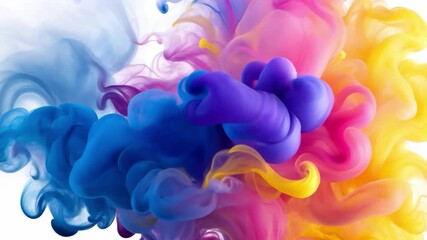 Poster - Colorful Smoke Explosion: An explosion of vibrant, swirling colors bursts forth, creating a mesmerizing display of abstract beauty, perfect for adding a touch of artistic flair to any project.