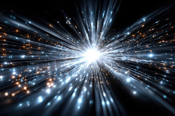 Poster - Vibrant explosion of light and energy in a cosmic setting during a deep-space event