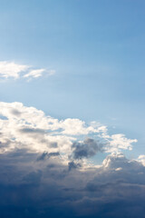 Wall Mural - blue sky with cumulus clouds in summer. cloudy weather in the afternoon. meteorology forecast background for wind and cloudiness atmosphere conditions