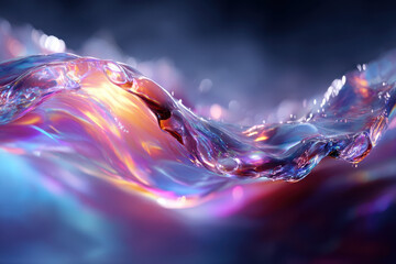 Poster - Colorful water waves creating beautiful reflections in a serene environment during daylight