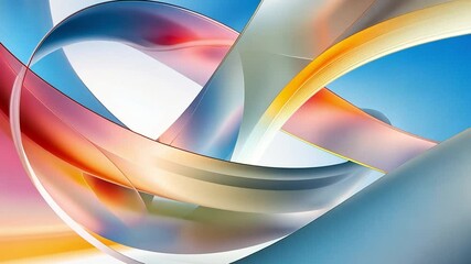 Poster - Abstract Spirals in Motion: An elegant interplay of vibrant colors and graceful curves, creating a dynamic and mesmerizing visual composition, evoking a sense of fluidity and boundless creativity.