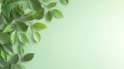 Poster - Green leaf border verdant foliage nature background botanical fresh vibrant decorative tranquil design
