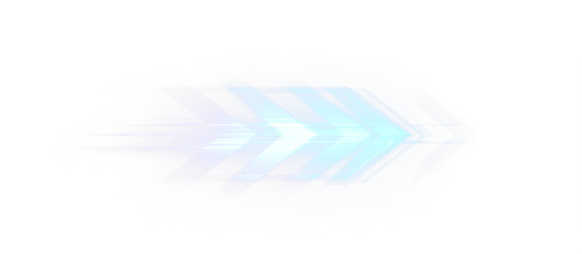 Arrow, speed, light, background, effect in a futuristic digital stream. PNG with transparent background perfect for Overlay use in motion graphics, tech race visuals, or cyber energy scenes. PNG inclu