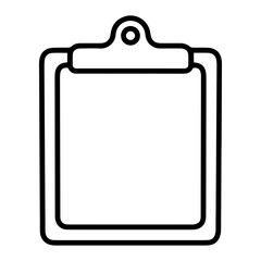 Aufkleber - Outline style image depicts a blank clipboard, with no document attached or content visible, denoting an empty record, a clean slate, or a new form ready for use. Related to blank canvas for planning