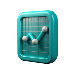Poster - 3d rendering of business chart with plastic style icon isolated on transparent background for financial analysis