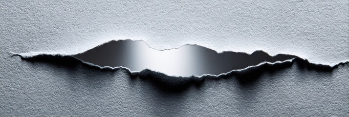 Poster - Folded Paper Tears Open to Reveal a Smooth Surface Underneath, Creating an Intriguing Visual Contrast and Texture in the Composition