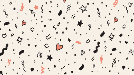 Poster - Doodle elements create celebration on patterned background with whimsical style details