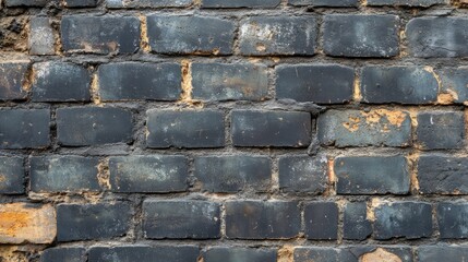 Poster - Textured Black Brick Wall with Subtle Variations in Color and Wear, Perfect for Industrial or Urban Themes in Design and Architecture Projects