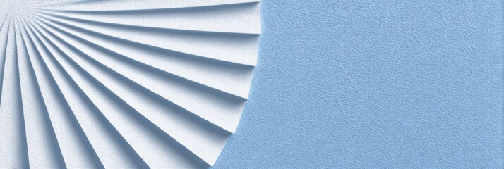 Poster - Layered Paper Cut Design Featuring Sunbeam Pattern Against a Clean Blue Background