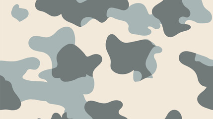 Poster - Abstract amorphous shapes layer in muted hues over creamy backdrop creating pattern