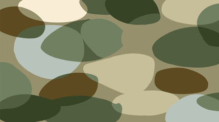 Poster - Abstract translucent shapes overlap forming pattern in earthy color scheme