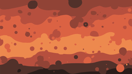 Poster - Abstract shapes create layers within a warm color background.