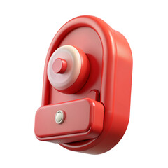 Aufkleber - Red plastic style 3d rendering icon isolated on transparent background with rounded edges and button