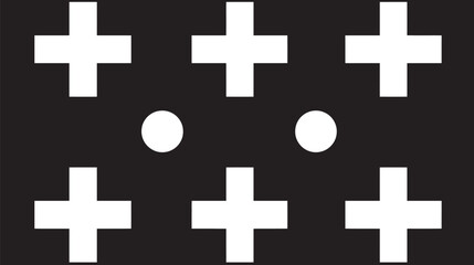 Poster - White shapes form pattern abstract composition on black background