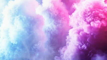 Wall Mural - Slow motion animation of colorful smoke in shades of blue and pink, perfect for abstract art, backgrounds and imaginative atmospheric effects.