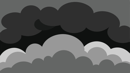 Poster - Abstract cloud composition illustrative graphic in shades of gray suitable for various designs