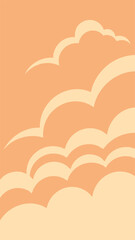Poster - Abstract cloud design featuring layered beige and orange colors on transparent background