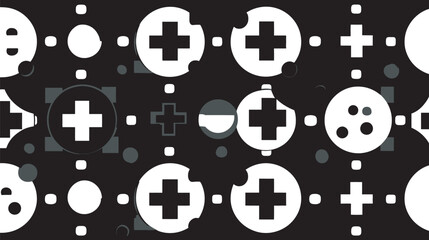 Poster - Monochrome crosses overlay geometric shapes abstract backdrop create graphic pattern