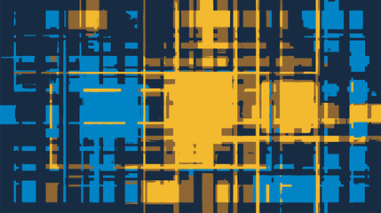 Poster - Abstract rectangles overlap creating dynamic digital background grid