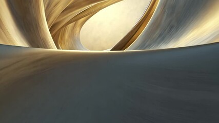 Poster - Abstract Beige Curves: A mesmerizing abstract image featuring swirling, beige curves creating a sense of depth and movement. The soft lighting enhances the smooth texture. 