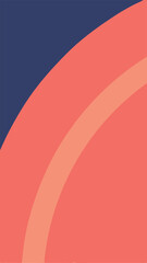 Poster - Abstract curved shapes composition with coral and navy colors on transparent background