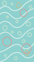 Poster - Abstract design of wavy lines and circles with a modern and playful aesthetic