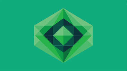 Poster - Abstract emerald geometric shape on transparency for creative design projects