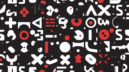 Poster - Abstract shapes pattern repeating across graphic design background detail
