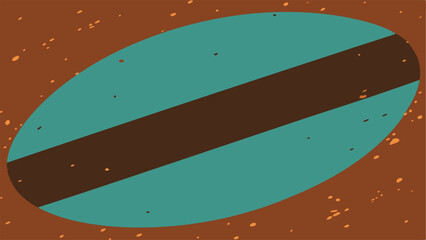 Poster - Abstract geometric composition with teal brown tones and speckled decorative elements