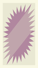 Poster - Abstract geometric design with spiky starburst shape in soft purple tones