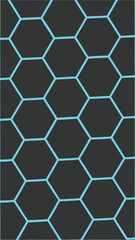 Poster - Abstract geometric hexagon pattern design in cyan blue on transparent background